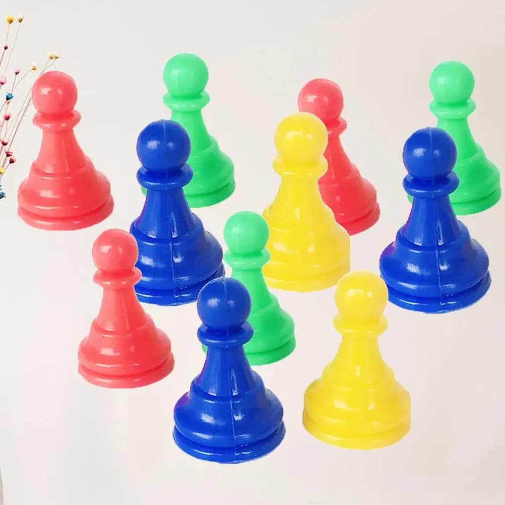 Set di 64 Pezzi Multicolore in Plastica per Gioco degli Scacchi, Accessori per Bambini e Principianti, Apprendimento Strategico, Giochi da Tavolo, Pezzi degli Scacchi Rossi e Gialli