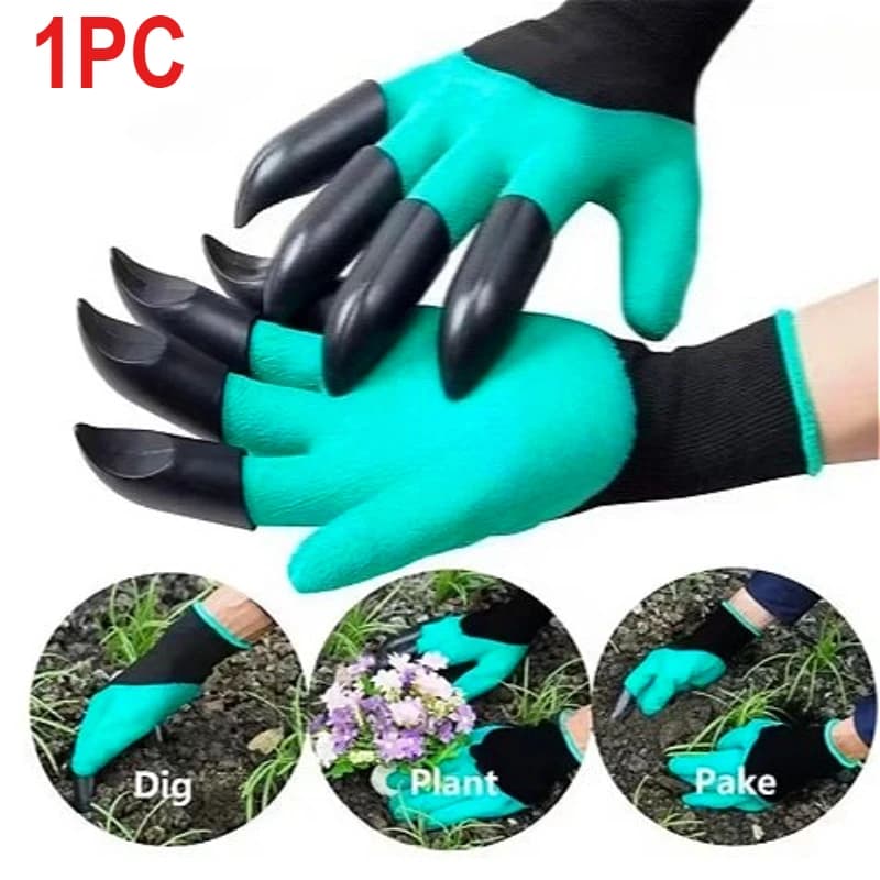 Guanti da giardino con zampa in lattice impermeabili e resistenti alla perforazione per scavo orticole e artigli per piantare fiori