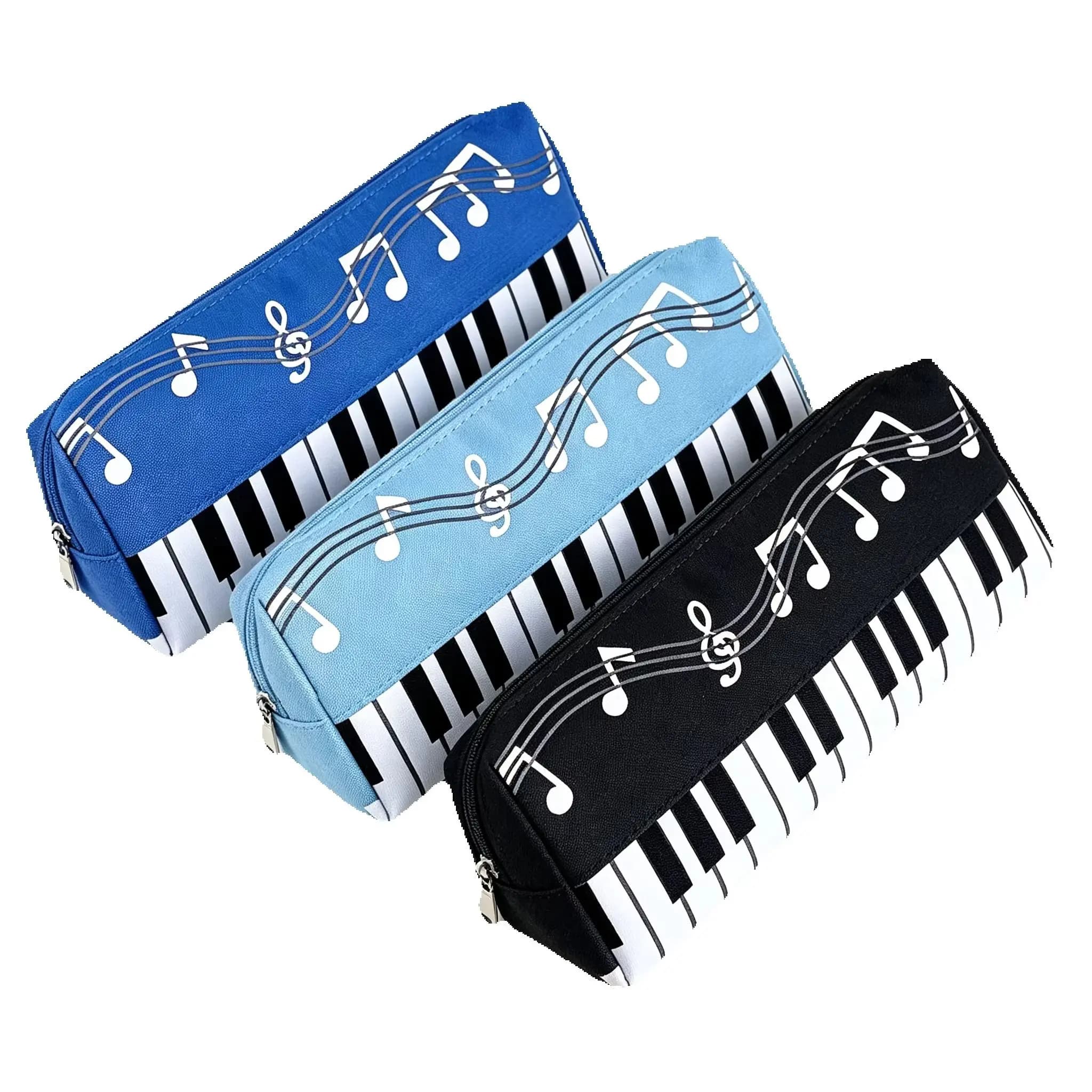 Cute Musical Note Piano Design Pencil Case Music Theme Stationery Organizer Portable Zipper Pouch Children School Supplies