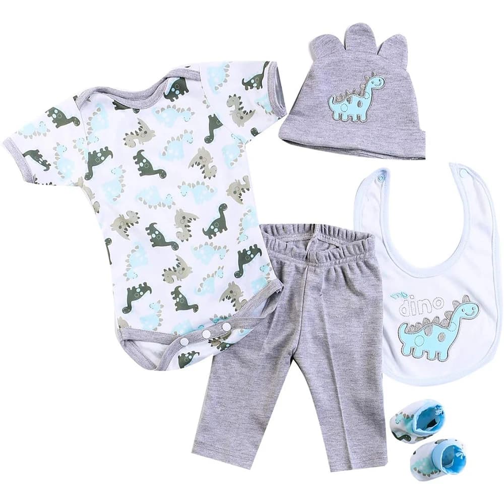 Bambole rinate Vestiti per bambini Abiti da dinosauro per bambola rinata da 20- 22 pollici Vestiti per dinosauri Ragazza Abbigliamento per bambini Set per bambini