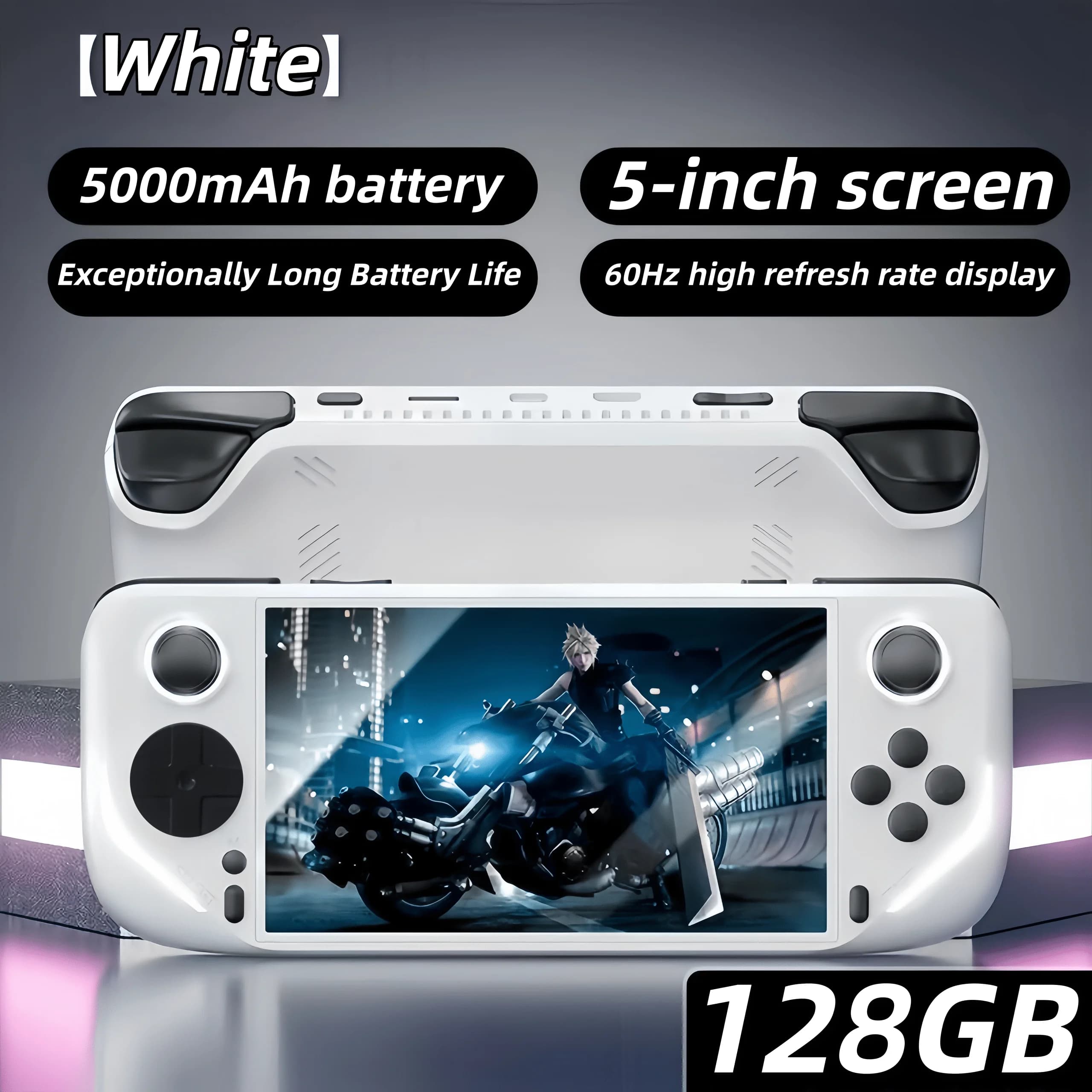 Console di gioco portatile E6, console di gioco elettronica con batteria da 5000 mAh, schermo grande ad alta definizione da 5,0 pollici, dispositivo di gioco portatile.