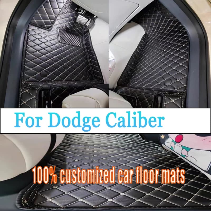 Tappetini per auto automobilistici personalizzati per Dodge Caliber 2006 2007 2008 2009 2010 Auto Luxury Leather Uomo Donna Tappetini per auto Copertura completa
