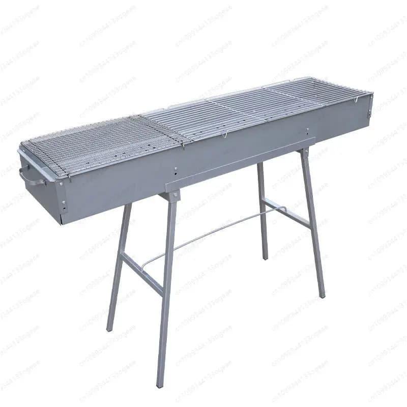 Outdoor barbecue grill for home and camping, folding and reinforced, charcoal, trend model