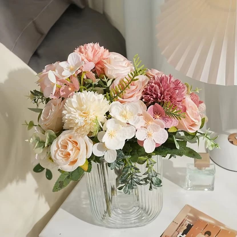 Fiore di Rosa Artificiale in Seta, Pianta da Tavolo, Bouquet da Sposa per Matrimoni e Feste, Decorazione per Casa, Ufficio, Fai da Te, Regalo in Offerta