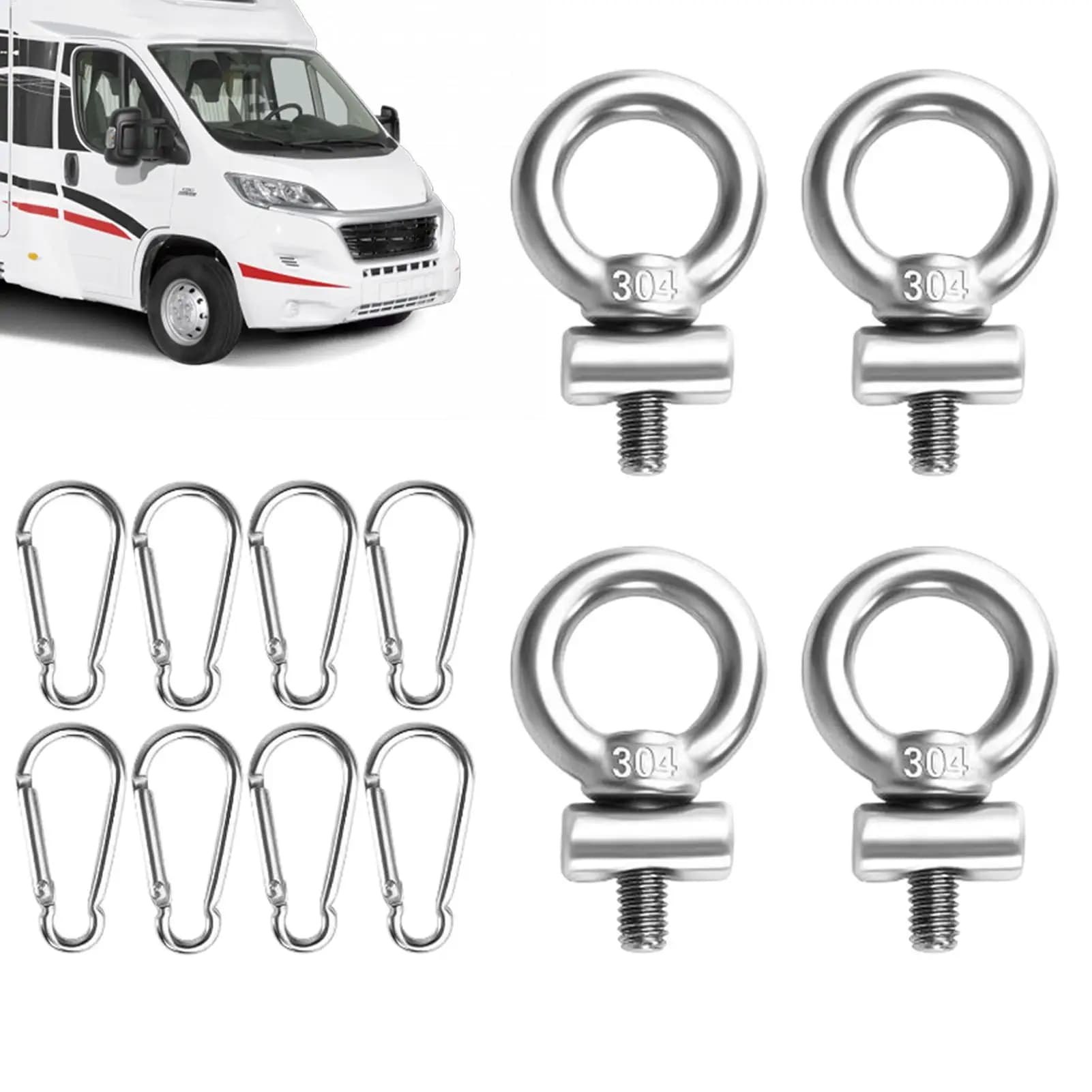 T Track Mount Tie Down Ancoraggi In Acciaio Inox Canoa Barca Occhiello Montaggio su Guida Viti per kayak Parti esterne Tenda Corda Corde Supporto