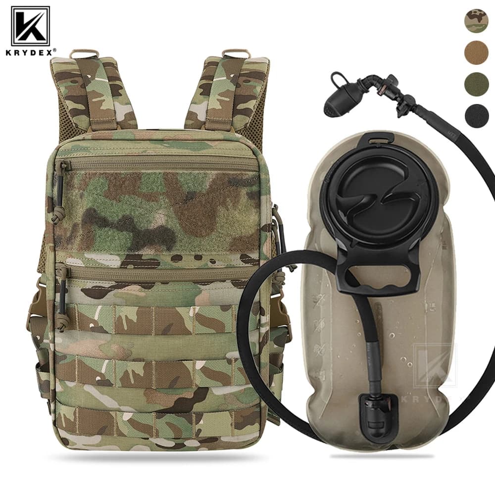 KRYDEX 500D 50 ounces tactical hydration backpack Modular 1.5 liters water bladder bag Hunting package Outdoor hiking accessories