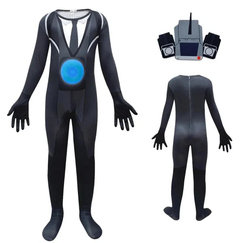 Costumi di Halloween per Cosplay ★ Costume Completo Anime Skibidi Toilet con Maschera per Feste per Bambini ☆ Nuovo