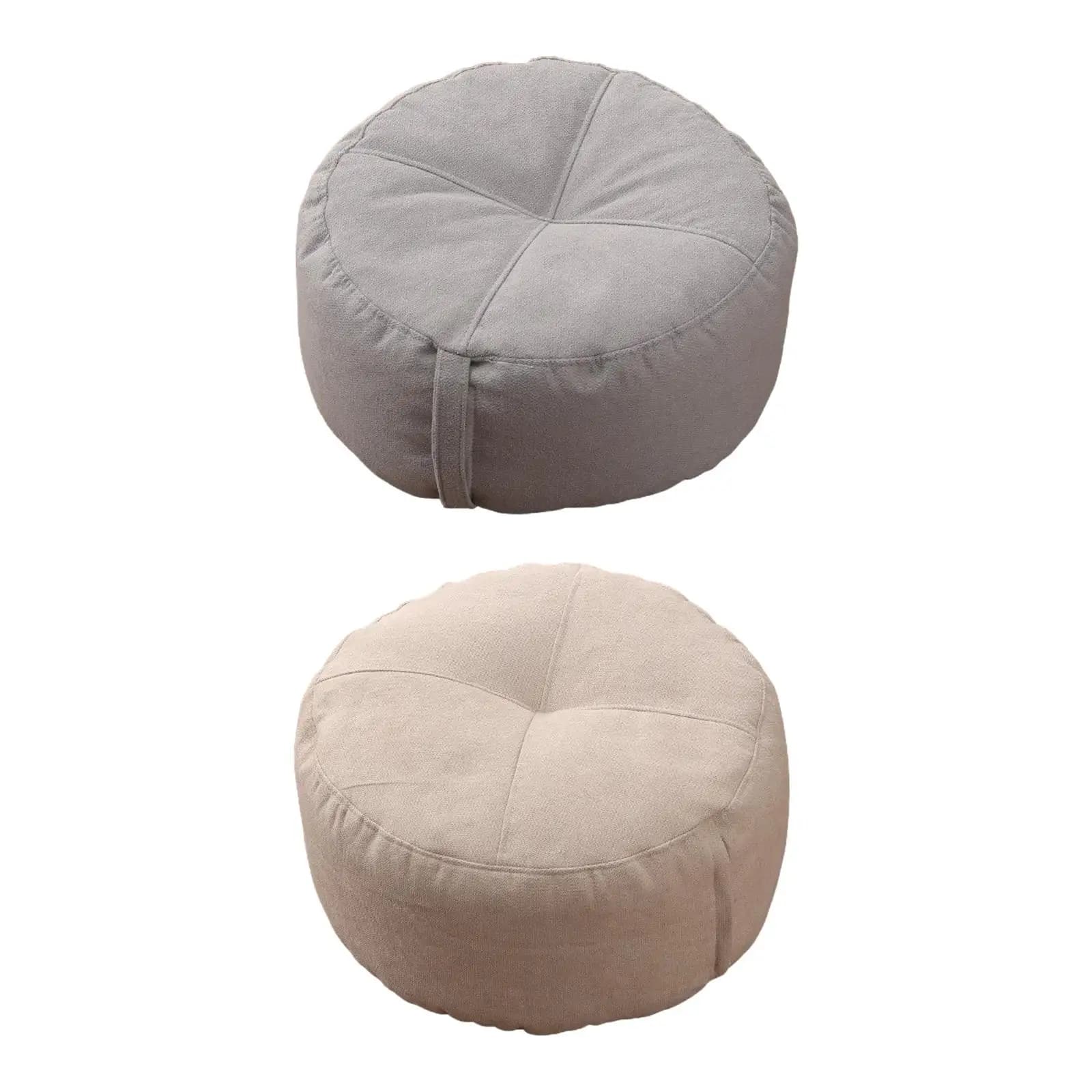 Decorative Round Floor Pillow Cushion Pad Linen Yoga Meditation Seat for Bedroom Balcony Indoor Outdoor