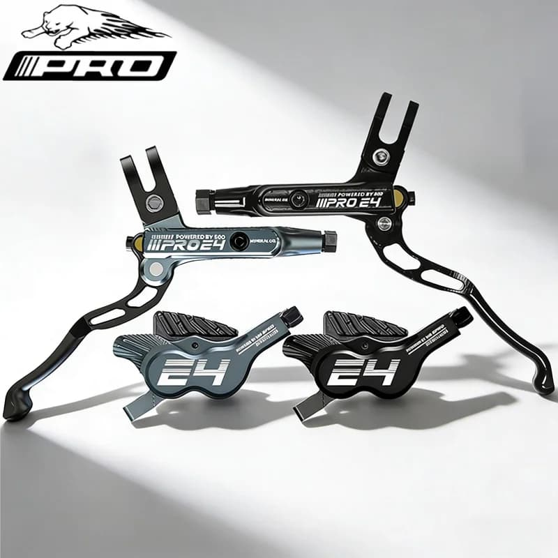 Freno a Disco Idraulico IIIPRO a 4 Pistoni per E-Bike, Set Freni a Disco Idraulici a 2 PIN con Funzione Power-Off per Scooter Elettrico, Ricambio per Bici Elettriche Pieghevoli