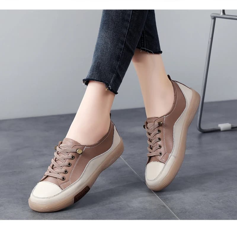 Scarpe da passeggio con suola morbida da donna in vera pelle Sneaker da jogging per studentessa scarpe da ginnastica Casual da donna bianche nere estive