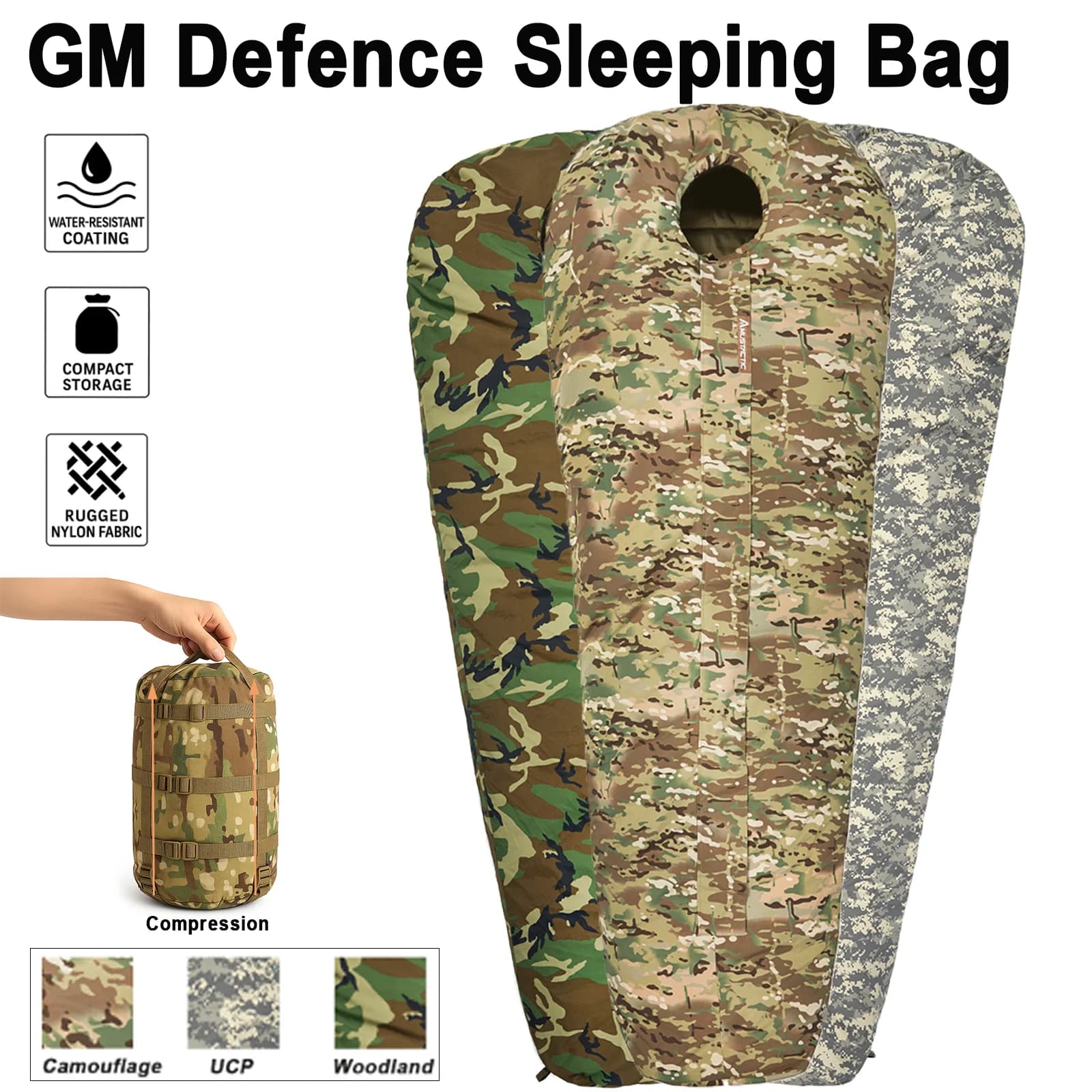 Akmax GM 2.0 Military Modular Coin Bag with Bivouac Cover for Cold, Mimetic/UCP/Woodland