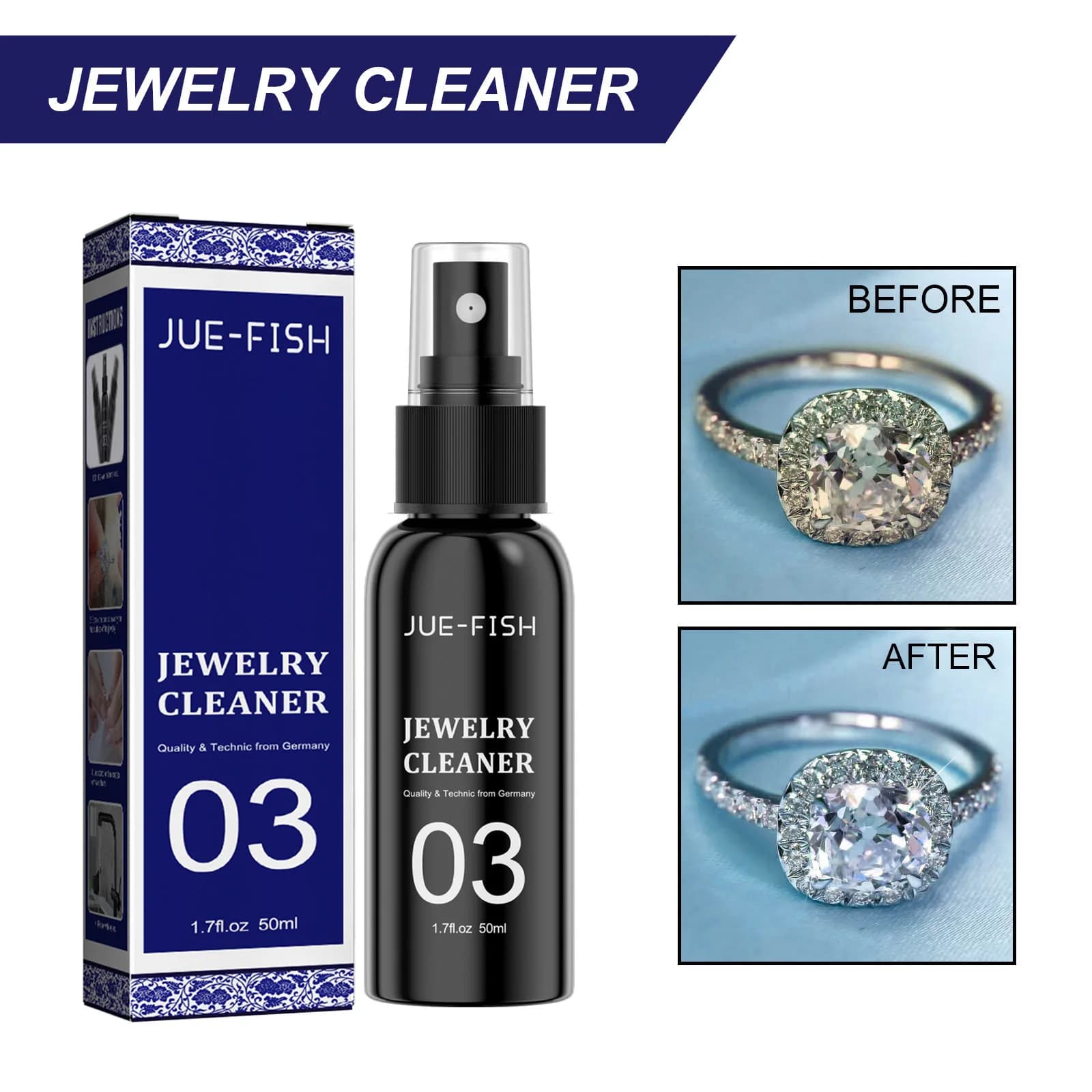 Soluzione detergente per gioielli Liquido per detergente per macchine ad ultrasuoni Utilizzare liquido per pulire orologi oro argento diamanti