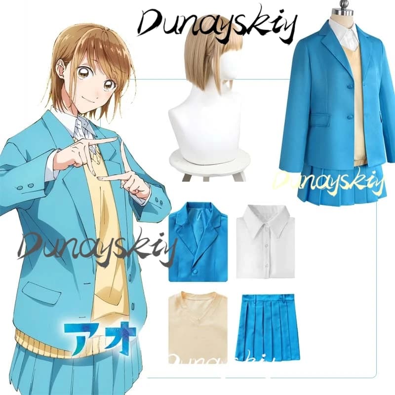 Nuovo Anime Blue Box Chinatsu Kano Costume Cosplay Parrucca Uniforme scolastica JK Dress Lolita per le donne Ragazza Campus Suit personalizzato