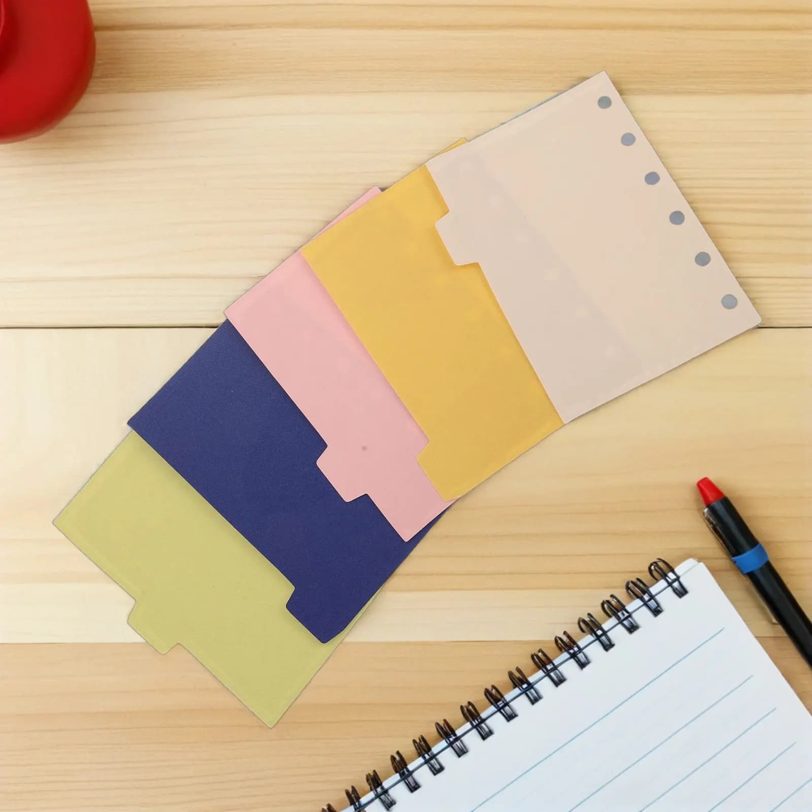 5 divisori per raccoglitori a fogli mobili, mini, compatti, con linguette in carta, fogli indice per quaderni, agende, forniture per ufficio e scuola