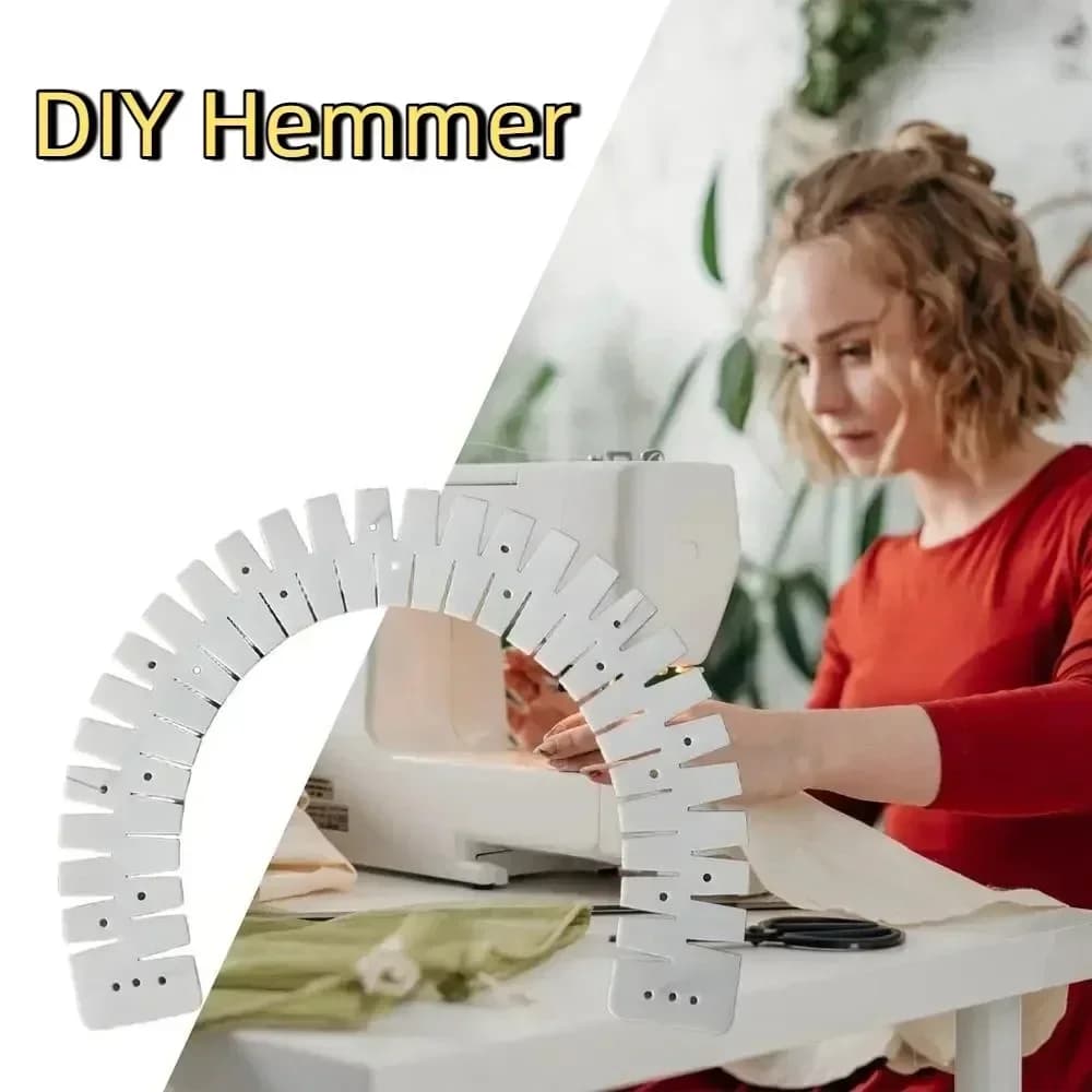 Flexible Bending Sewing Tool Time-Saving Adjustable DIY Hemmer Portable Heat Resistant Curve Scale Hemming Tool Padding Sewing