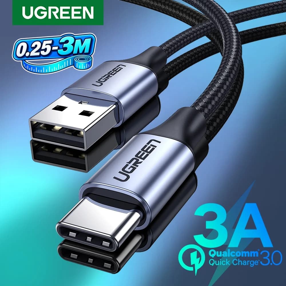 USB cable type C UGREEN 3A for Realme Xiaomi Samsung S21 USB-C data charger cable for iPad Samsung Little USB C