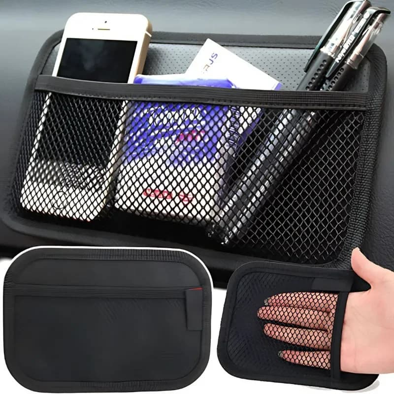 Borsa a rete in pelle per Auto borse a rete in tessuto Oxford Organizer per interni Auto telefoni monete chiavi Storage Auto Stowing Tidying Tools
