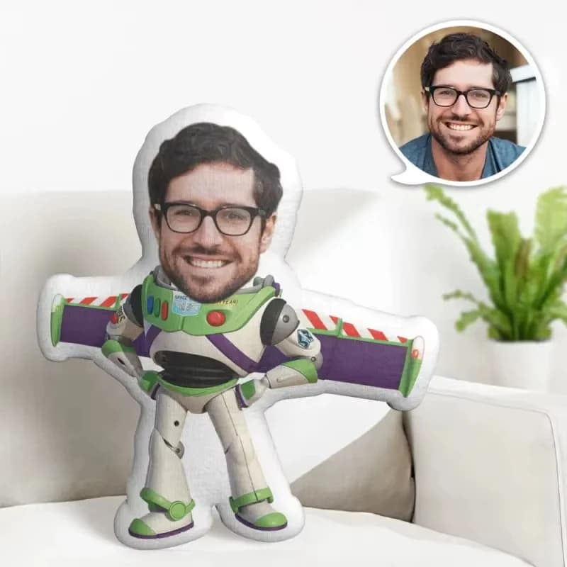 Custom Cartoon Body Pillow Single Sided Print Upload Your Photo Personalized Face Shaped Decor Cushion Gift