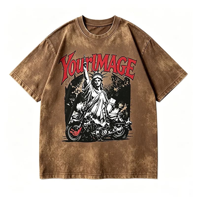Custom Printed T-Shirt Design Your Own Front Graphic Cotton Dropshipping Service