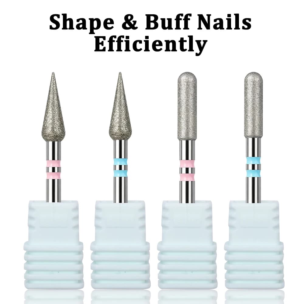 4pcs Diamond Nail Drill Bits Cuticle Cleaner for Electric Drill Manicure Pedicure Polishing Nail Art Tool Salon Home Supplies