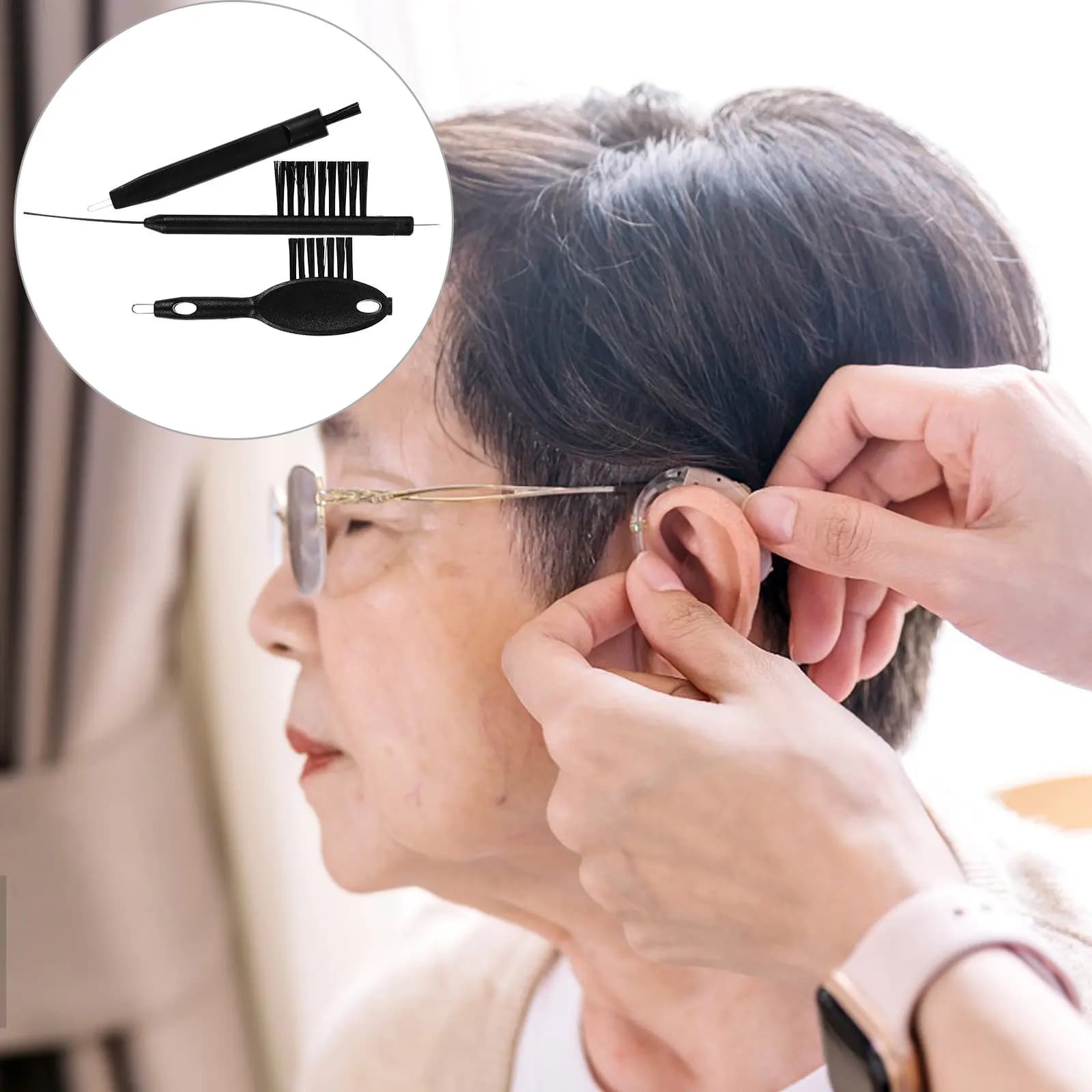 3Pcs Hearing Aid Cleaning Tools Set Sturdy Plastic Magnet Brushes for Effective Earwax Cleaning Relief Vent Tube Maintenance