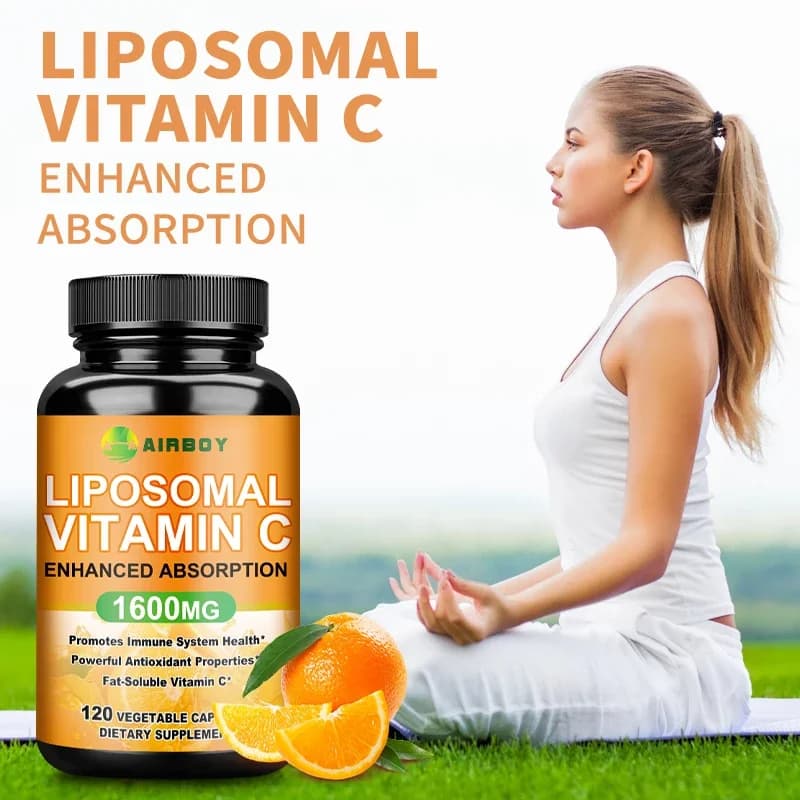 Liposomale Vitamina C 1600mg - Promuove la produzione di collagene, supporto immunitario, potente antiossidante