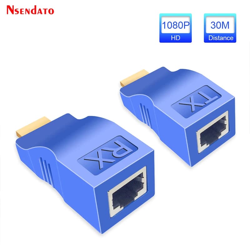 Extender HDMI compatibile con Ethernet RJ45 30M 4K, adattatore HDMI su cavo di rete LAN CAT5e/6 per TV, HDPC, PS3