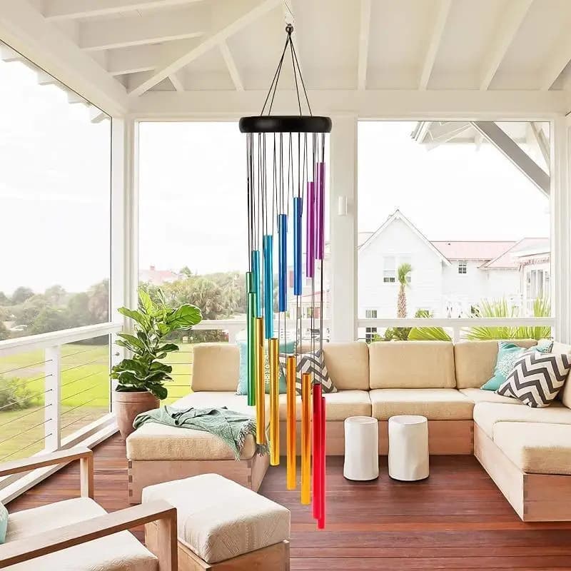 Creative New 12 Tubes Aluminum Alloy Wind Chimes With Hook Gold Silver Bells For Outdoor Home Wedding Party Memorial Decor Gift
