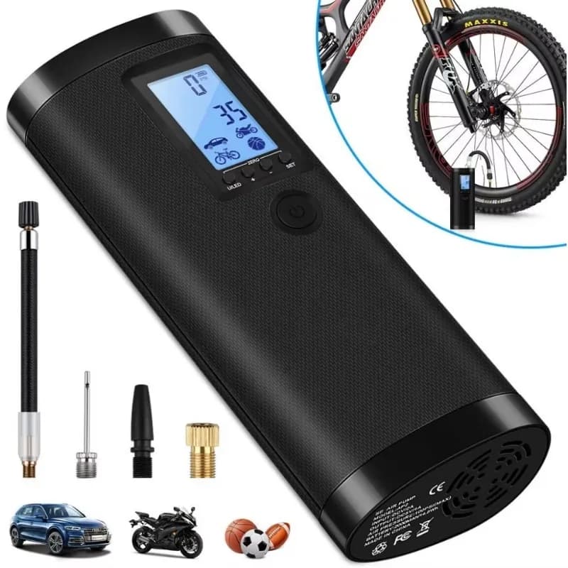 Mini pompa compressore d'aria ricaricabile, ricarica USB portatile senza fili da 2000 mAh, per moto, bici, bicicletta