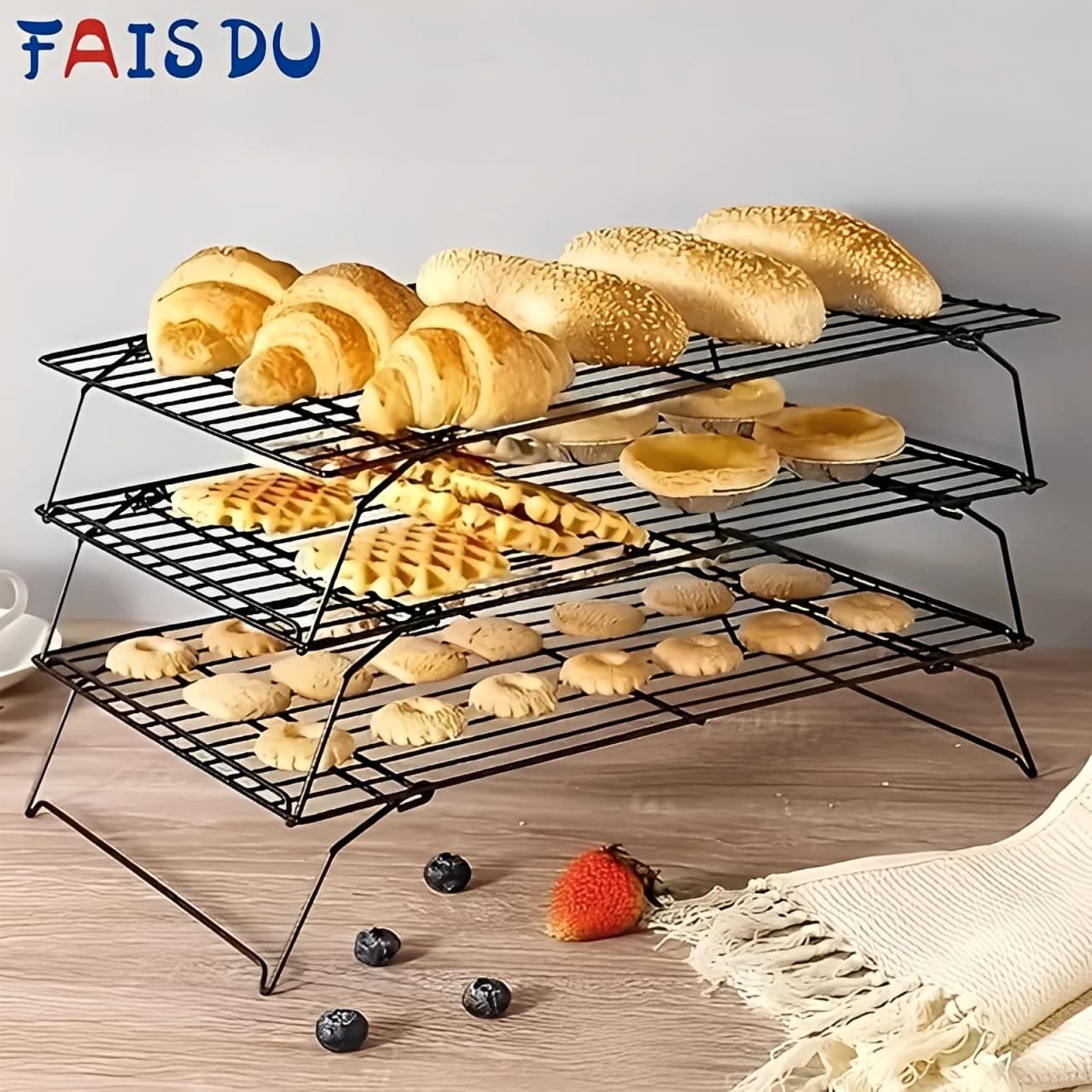 FAIS DU Griglia da forno impilabile antiaderente, durevole e facile da pulire Griglia per biscotti e torte Strumenti per la cottura
