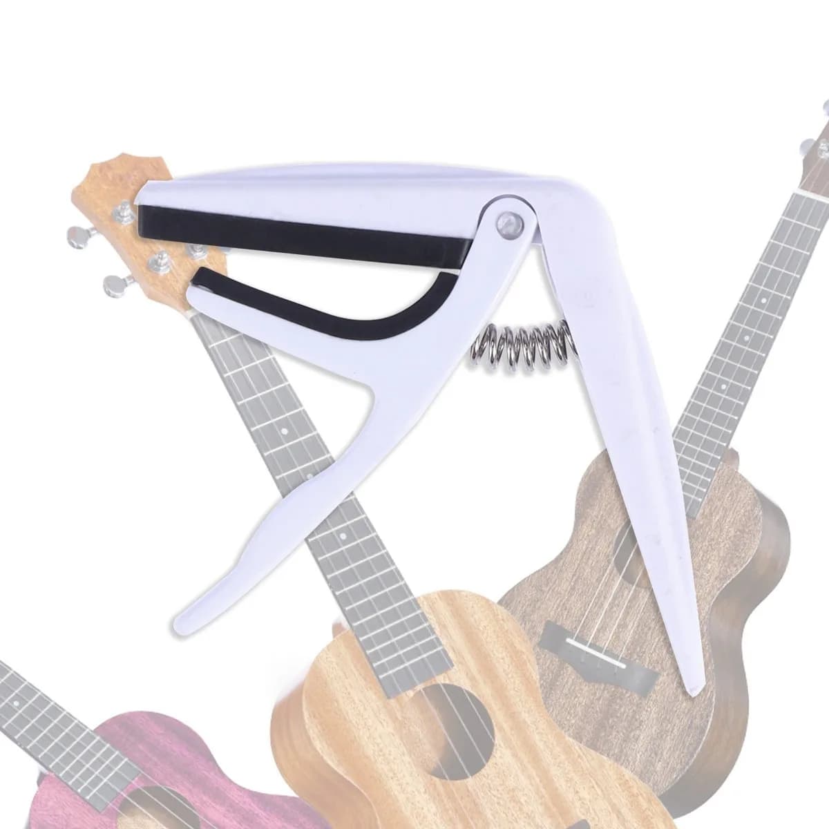 Capotasto per Ukulele in Lega di Zinco con Imbottitura in Silicone per Chitarra Elettrica e Classica, Protezione Tastiera, Facile da Rilasciare