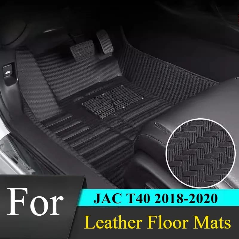 Tappetini in pelle a copertura totale per JAC T40, installazione senza attrezzi per interni auto