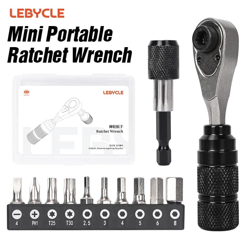 LEBYCLE Bicycle Crychet Key Tool 72 tooth Crychet Key Dynamometric Screwdriver Light Portable Bike Crychet Repair Tools