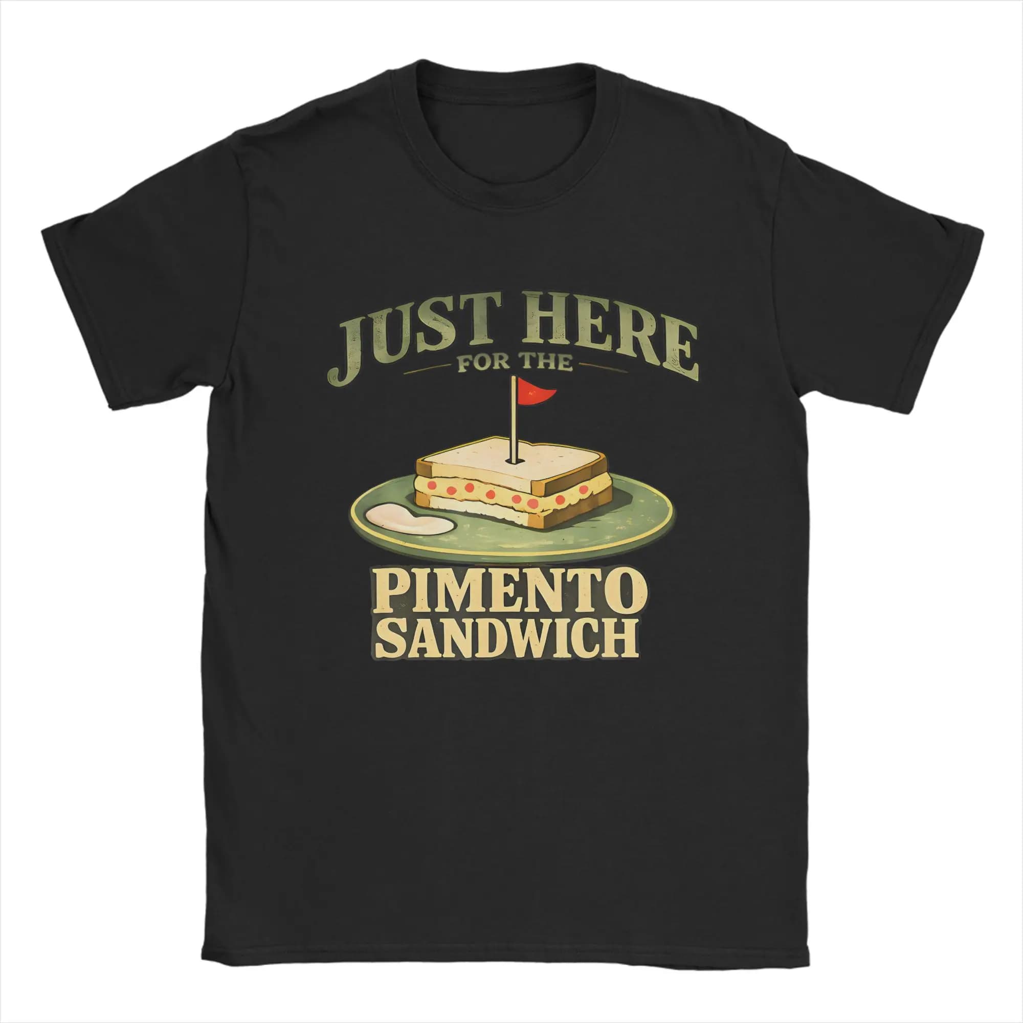 Maglietta 'Just Here For The Pimento Cheese Sandwich' con umorismo da golf, T-shirt hippie, T-shirt estiva in cotone, taglie 4XL 5XL 6XL