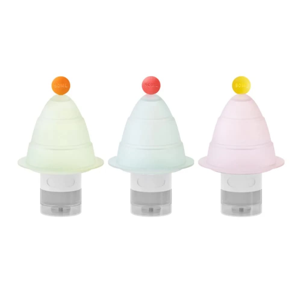 3 Pezzi Bottiglie da Viaggio a Forma di Albero 60/90ml Riutilizzabili Pieghevoli Dispenser di Sapone Vuoto Accessori da Viaggio