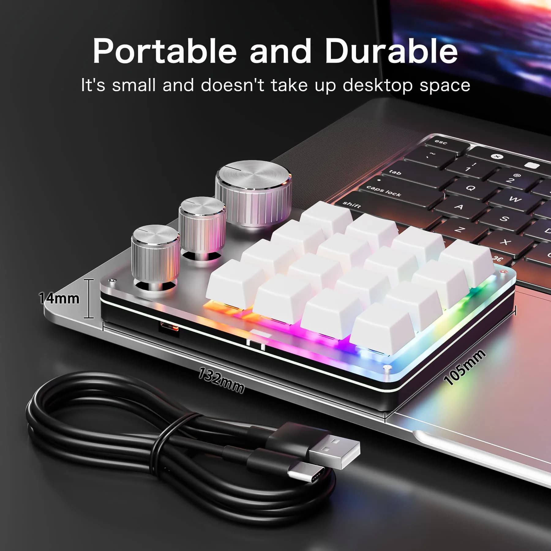 16 tasti 3 manopole Tastiera meccanica personalizzata Personalizza pulsante volume Manopola Programmazione Macro Gaming USB cablato/Bluetooth/wireless