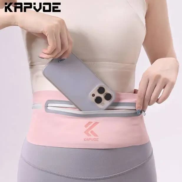 Kapvoe Running Belt Cell phone bag Reflective jogging cell phone case Waterproof Man Woman Adjustable Strap Outdoor Fitness