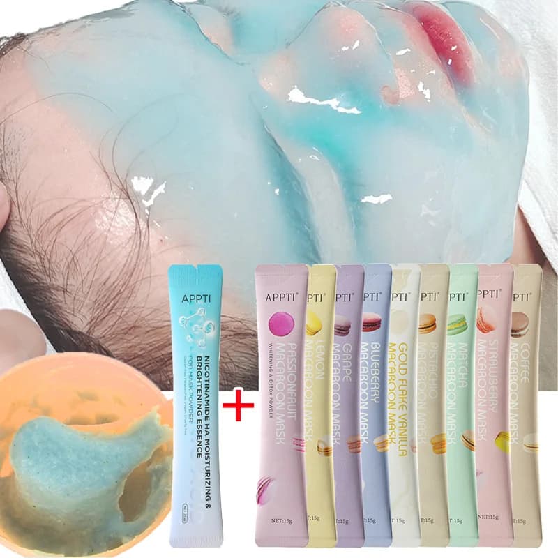 2 pcs Macaron Soft Idro Gelatina Mask Powder Peeling Face Hydrating Whitening Anti-Wheel Reducing Pores Face Skin Care