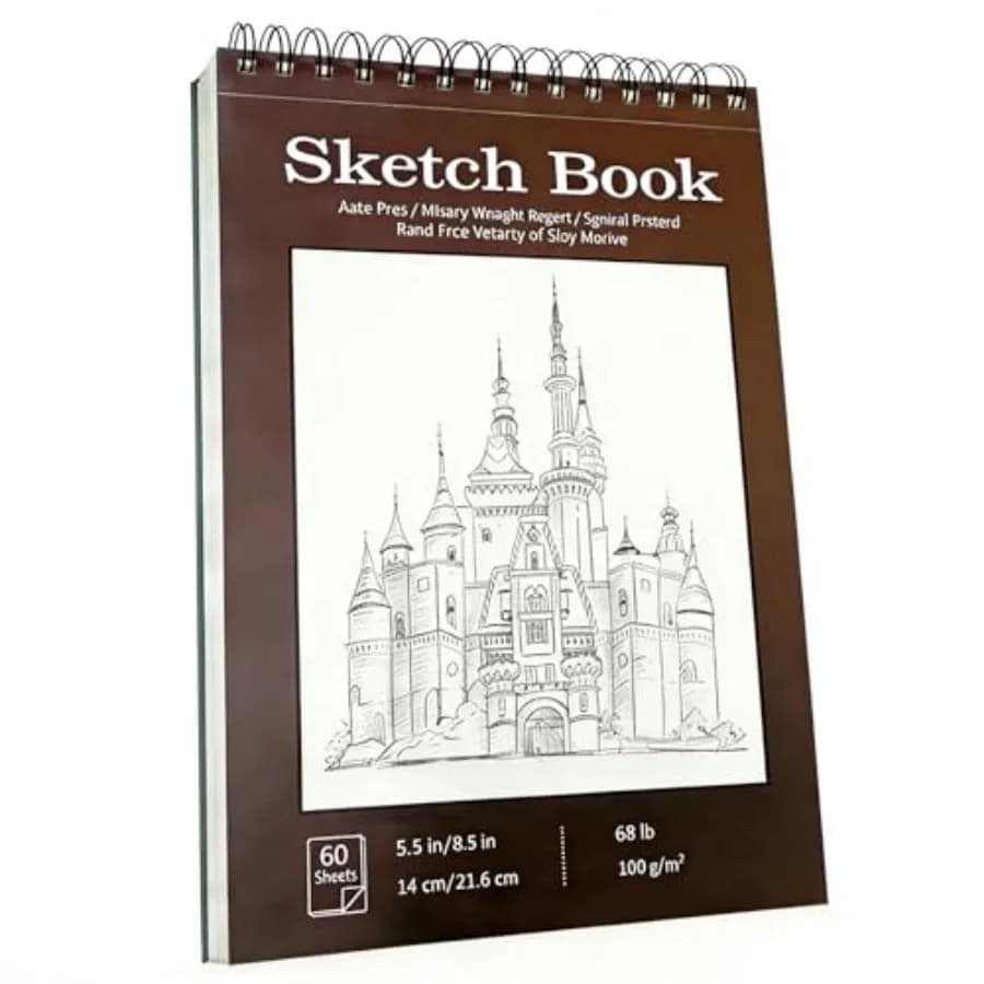Sketch Book, Top Spiral Bound Sketch Pad, 100 Sheets 68lb/100gsm Drawing Paper, Acid Free Art Sketch Book Artistic Drawing Pain