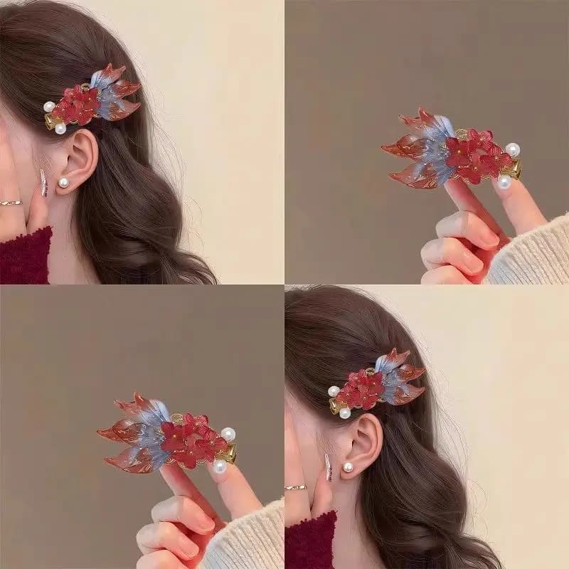 Fermaglio per capelli da donna in stile antico Koi, nuovo accessorio per capelli Hanfu, coppia di fermagli, fermaglio laterale elegante, fermaglio raffinato per frangia, capelli