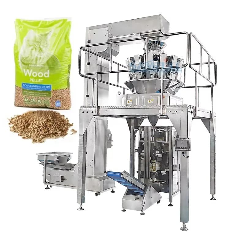 Automatic Vertical Packaging Machine Cat Litter Granular Weighing Packing Equipment For Cat Litter Production