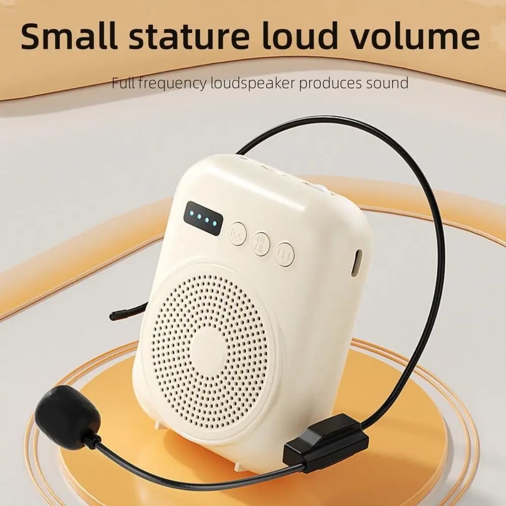 Amplificatore Vocale Wireless con Radio FM e Cintura, Altoparlante Bluetooth Leggero in Plastica, Amplificatore Audio Multifunzionale da Viaggio