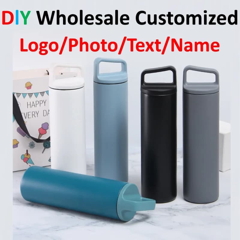 1 pz 500 ml nuova tazza termica sottovuoto in acciaio inossidabile a bocca larga tazza portatile esterna bollitore sportivo portatile regalo personalizza il logo