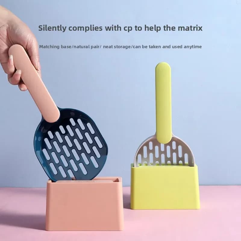 Set di lettiera per animali domestici, filtro specializzato per lettiera per gatti, base abbinata, foro fine, paletta per gatti, pulizia, forniture per animali domestici