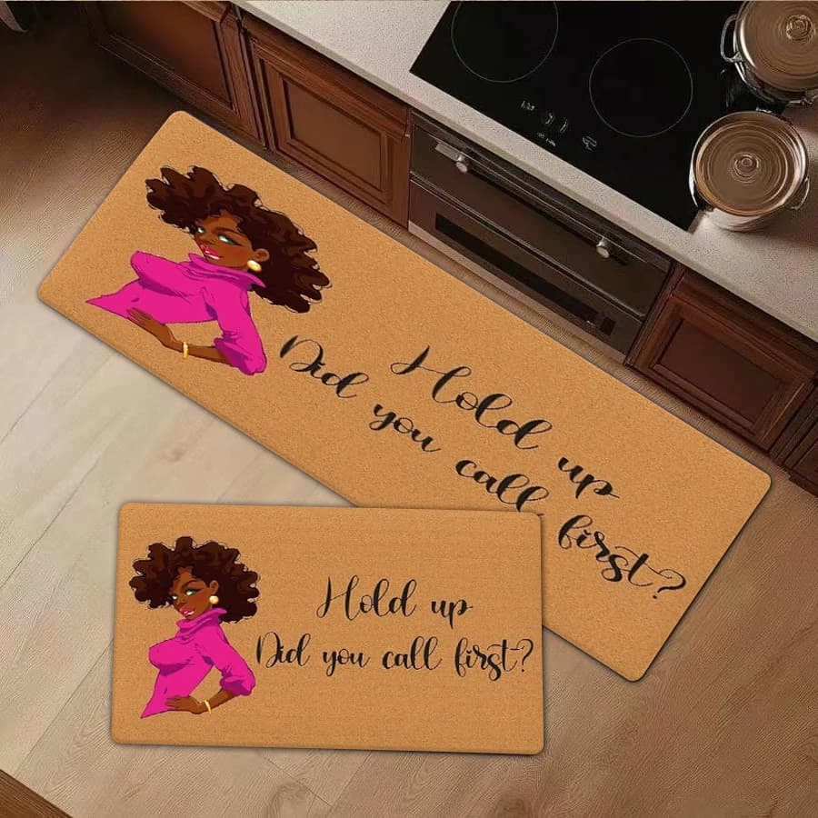 1/2/3Pcs Flannel Kitchen Mat—Funny Door Mat Hold Up Did You Call First Entrance Mats Flannel Mat Anti-Slip Indoor Welcome Rug for Kitchen Living Room Bedroom Bathroom Doorway Entryway Washable Rugs Rug Floor Carpet—,Comfortable,Suitable For