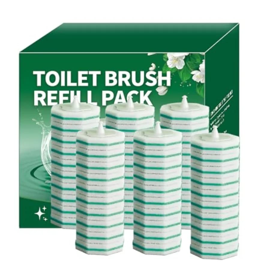 60 Ricariche per Spazzole WC Compatibili con la Maggior Parte delle Spazzole WC Usa e Getta Presenta un comodo sistema di fissaggio a scatto.