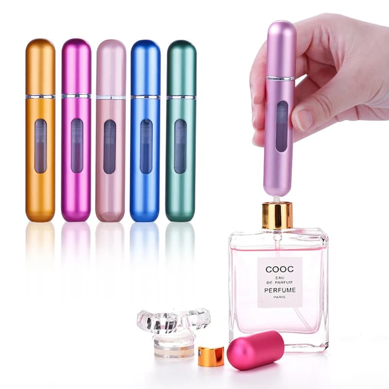 5ml Bottom Charge profumo bottiglia riutilizzabile contenitore liquido per cosmetici Spray imbottigliamento Dispenser Press Head viaggio portatile
