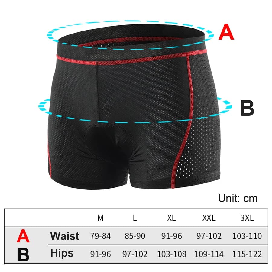 Slip da Ciclismo con Imbottitura in Gel 5D Antiurto per Uomo, Pantaloncini Traspiranti per Bici da Strada e Ciclismo