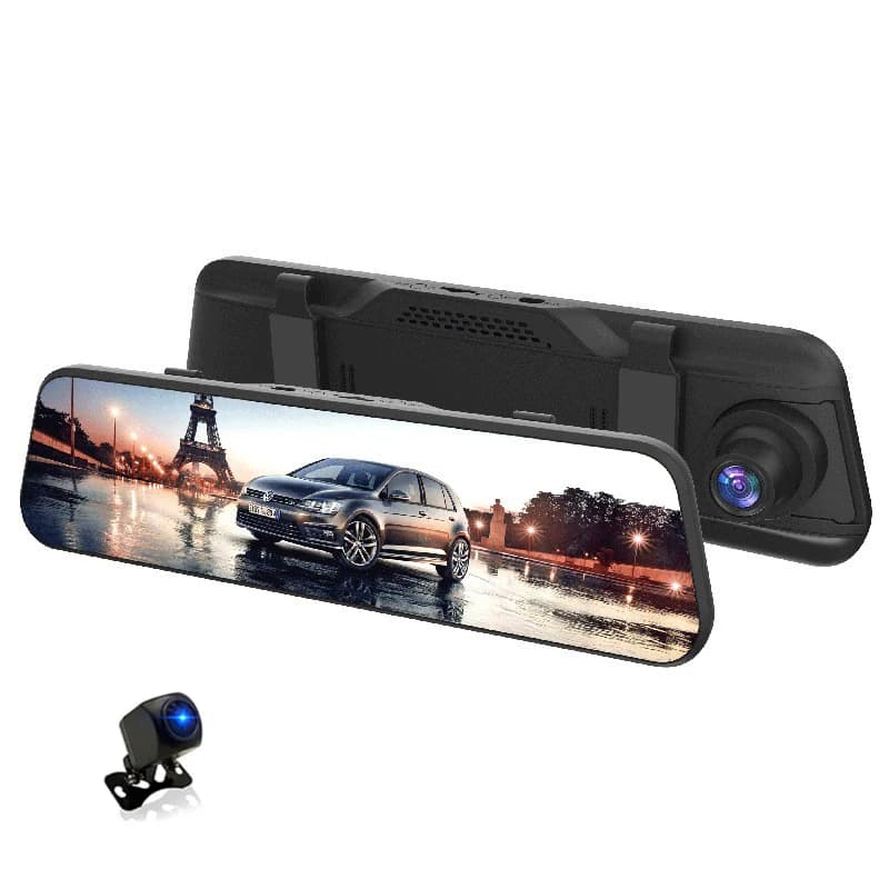 Specchietto Retrovisore Auto 12 Pollici con DVR Smart 4K, Carplay, Android Auto, Doppia Telecamera WiFi 4K Dashcam