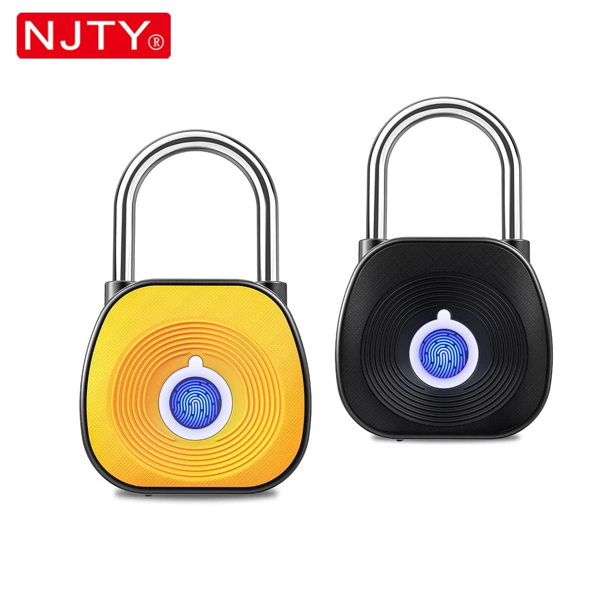 NJTY Lucchetto per impronte digitali Lucchetti digitali ad alta sicurezza per esterni, bagagli, armadietto con serratura a batteria ricaricabile tramite USB